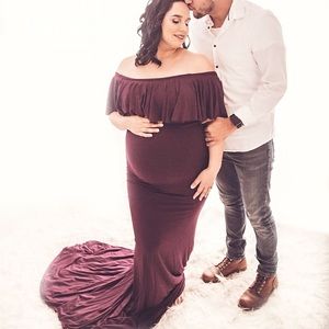Plum maternity gown